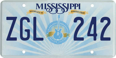 MS license plate ZGL242
