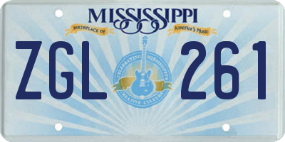 MS license plate ZGL261