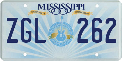 MS license plate ZGL262