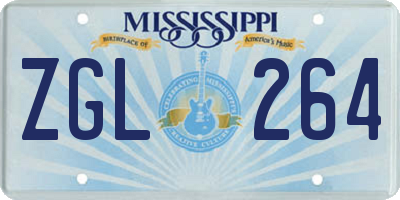 MS license plate ZGL264