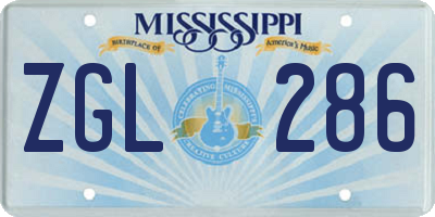 MS license plate ZGL286