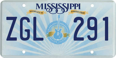 MS license plate ZGL291
