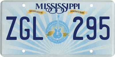 MS license plate ZGL295
