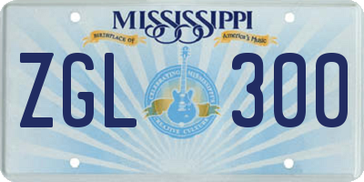 MS license plate ZGL300