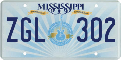 MS license plate ZGL302