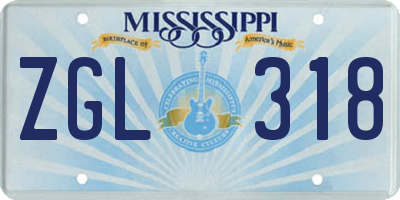 MS license plate ZGL318