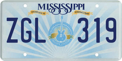 MS license plate ZGL319