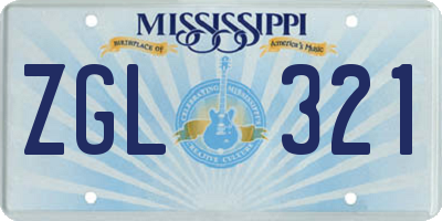 MS license plate ZGL321