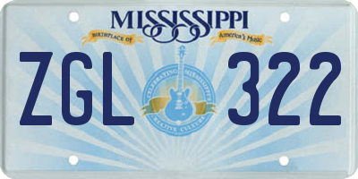 MS license plate ZGL322