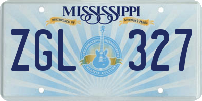 MS license plate ZGL327