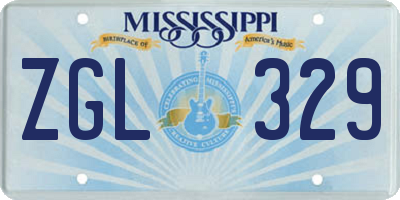 MS license plate ZGL329