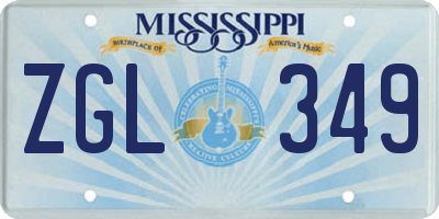 MS license plate ZGL349