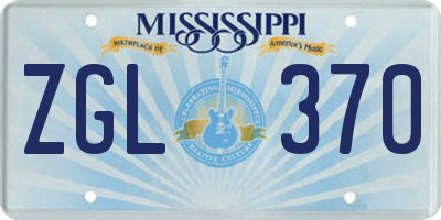 MS license plate ZGL370