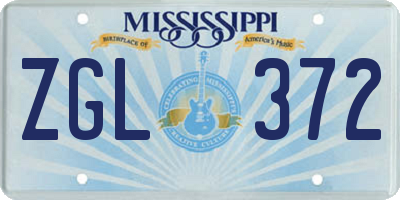 MS license plate ZGL372