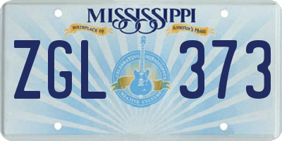 MS license plate ZGL373