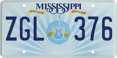 MS license plate ZGL376