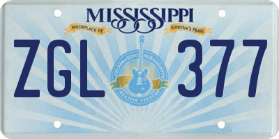 MS license plate ZGL377