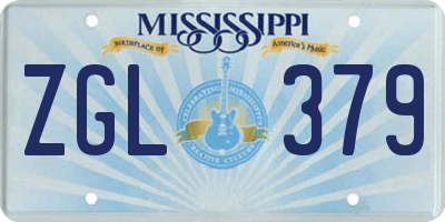 MS license plate ZGL379