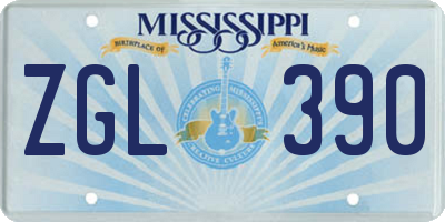 MS license plate ZGL390