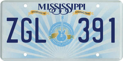 MS license plate ZGL391