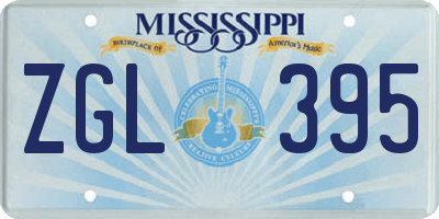 MS license plate ZGL395