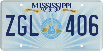 MS license plate ZGL406