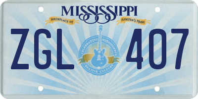 MS license plate ZGL407