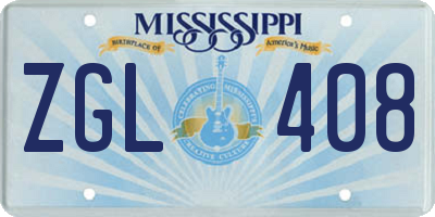 MS license plate ZGL408