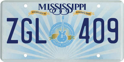 MS license plate ZGL409