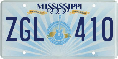 MS license plate ZGL410