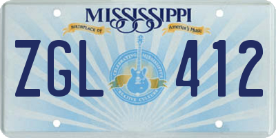 MS license plate ZGL412