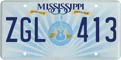 MS license plate ZGL413