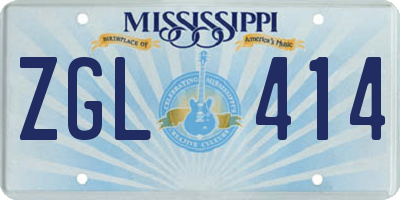 MS license plate ZGL414