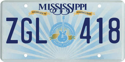MS license plate ZGL418