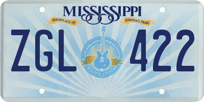 MS license plate ZGL422