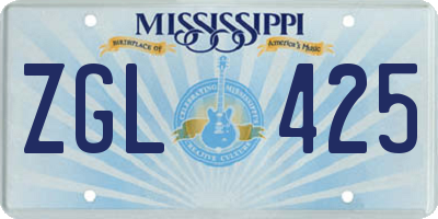 MS license plate ZGL425