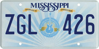 MS license plate ZGL426