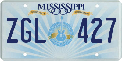 MS license plate ZGL427