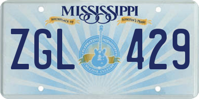 MS license plate ZGL429