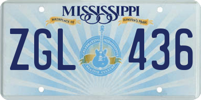 MS license plate ZGL436