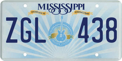 MS license plate ZGL438