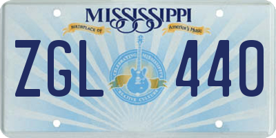 MS license plate ZGL440