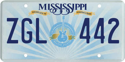 MS license plate ZGL442