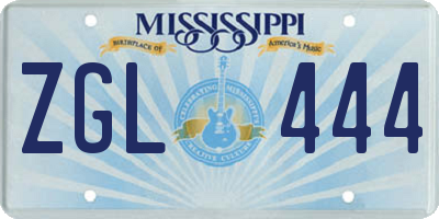 MS license plate ZGL444