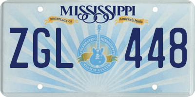 MS license plate ZGL448