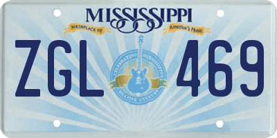 MS license plate ZGL469