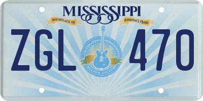MS license plate ZGL470