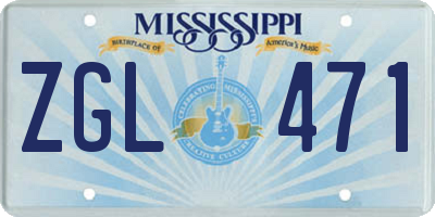 MS license plate ZGL471