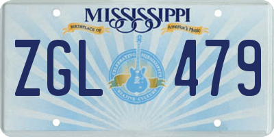 MS license plate ZGL479