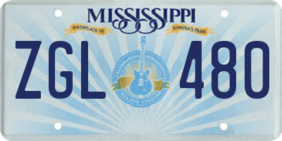 MS license plate ZGL480